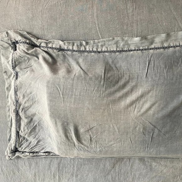 Anthropologie Embroidered Linen King Blend Shams, Set of 2 - Picture 1 of 4